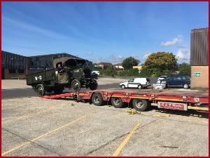 Replica German tank on our new Goldhofer trailer taken to Southampton docks bound for the USA