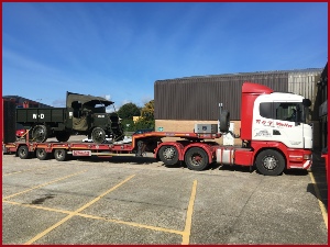 Replica German tank on our new Goldhofer trailer taken to Southampton docks bound for the USA
